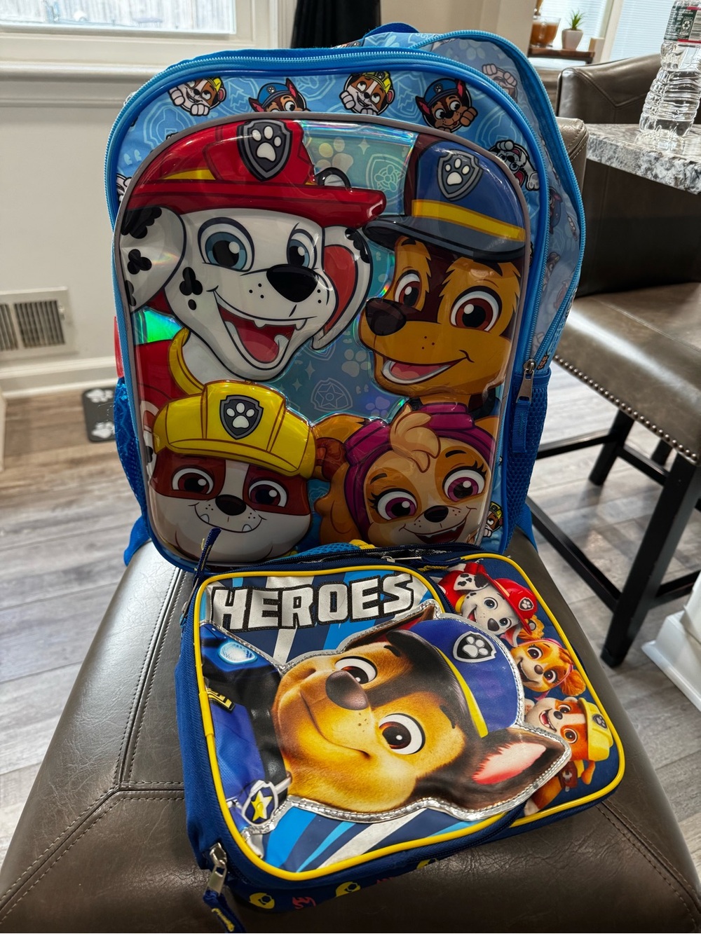 PAW Patrol Blue Kids Backpack and Lunchbox